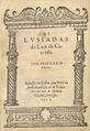 The 1572 Os Lusíadas, by Luís de Camões