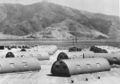 Quonset huts in front of Laguna Peak, Point Mugu, California, United States in 1946.