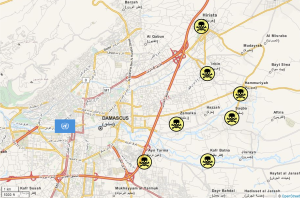Ghouta chemical attack map.svg