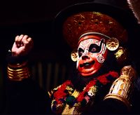 Performer playing Sugriva in the Koodiyattam form of Sanskrit theatre