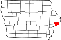 Map of Iowa highlighting