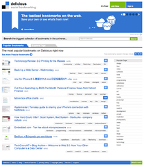 Delicious homepage