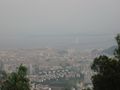 Bird's eye's view of Nanshan District and Shenzhen Bay Bridge in 2007 atop Nanshan Mountain