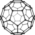 A schematic depiction of a Buckminsterfullerene molecule