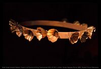 Gold flower shaped Diadem, found in the Pyramid of King Talakhamani (435–431 BCE), Nuri pyramid 16. Museum of Fine Arts, Boston.