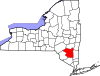 State map highlighting Ulster County