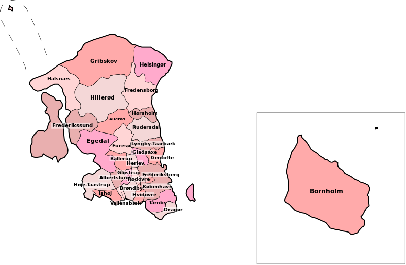 Municipalities of Region Hovedstaden