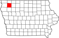 Map of Iowa highlighting