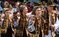 Romanian teens in traditional dress