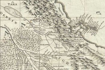 إرتريا و تگراي على خريطة رسمها جيمس بروس، 1770.