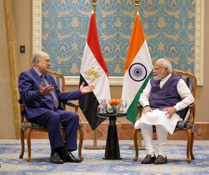 طارق حجي مع رئيس الوزراء الهندي ناريندرا مودي