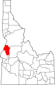 State map highlighting Adams County