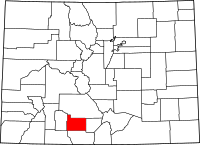 Map of Colorado highlighting ريو غراند
