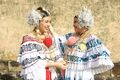Two women wearing pollera in Panama