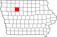 Map of Iowa highlighting