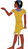 Her-iunmutef, a form of Horus represented as a priest wearing a leopard skin