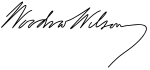وودرو ولسون's signature