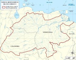 Orinoco drainage basin map (plain)-es.svg