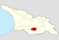 Map highlighting the historical region of Trialeti in Georgia