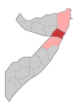 الموقع في الصومال.