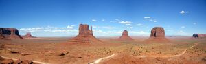 Monument Valley in southeastern Utah. This area was used to film many Hollywood Westerns.