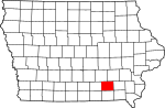 State map highlighting Wapello County