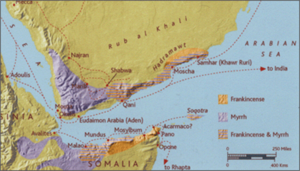 خريطة توضح طريق البخور