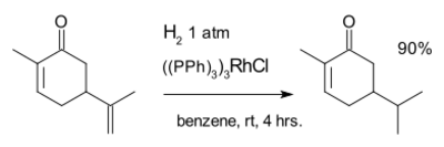 Carvone hydrogenation