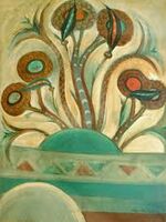 لوحة زهور فوق الضريح لعز الدين نجيب