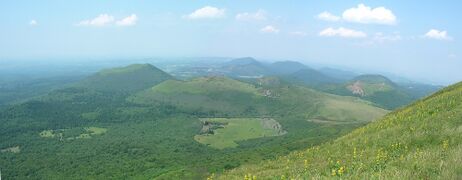 The "Chaîne des Puys" in Puy-de-Dôme