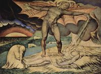 محنة أيوب، رسم ويليام بلاك.