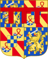 Arms of the son of the Dutch Crown Prince in the 19th Century, who also held the title of Hereditary Prince of Orange.[42][43]