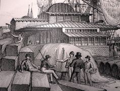 Custom and Excise, London Docks, 1820