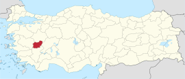 Location of the province within Turkey