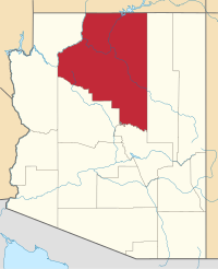Map of Arizona highlighting كوكونينو