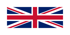 Union Flag with thick white border comprising about half of the area of the flag.