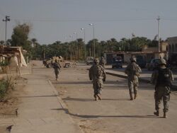 Apache Company 1/501 PIR patrolling Jurf