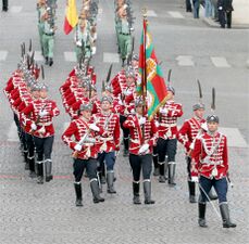The scarlet uniform of the National Guards Unit of Bulgaria