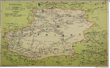 Map including the China-Russia border in the modern-day Tajikistan area (1917)