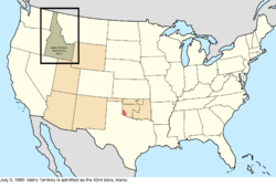 Map of the change to the United States in central North America on July 3, 1890