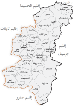 موقع جماعة زراردة داخل إقليم تازة