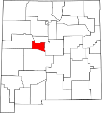 Map of New Mexico highlighting فالينسيا