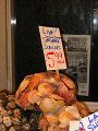 Scallops on display in a seafood market