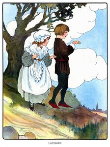 Illustration of a ladybird nursery rhyme