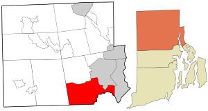 Location in Providence County and the state of Rhode Island.