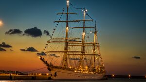 Romanian Sailing Ship Mircea at night