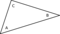 The sum of angles A, B, and C is equal to 180 degrees.