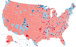 Results by county flips from 2000 to the 2004 presidential election[ت]