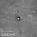 Landing site, as imaged by the Lunar Reconnaissance Orbiter in 2009