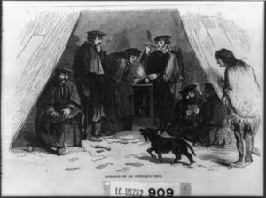 Interior of an Officer's Tent - Utah Expedition (Gen. Albert Johnston's Exped.) LCCN99614184.jpg